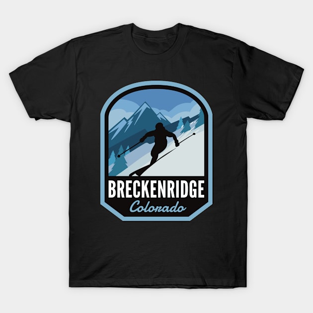 Breckenridge Colorado Ski Mountain T-Shirt by HalpinDesign